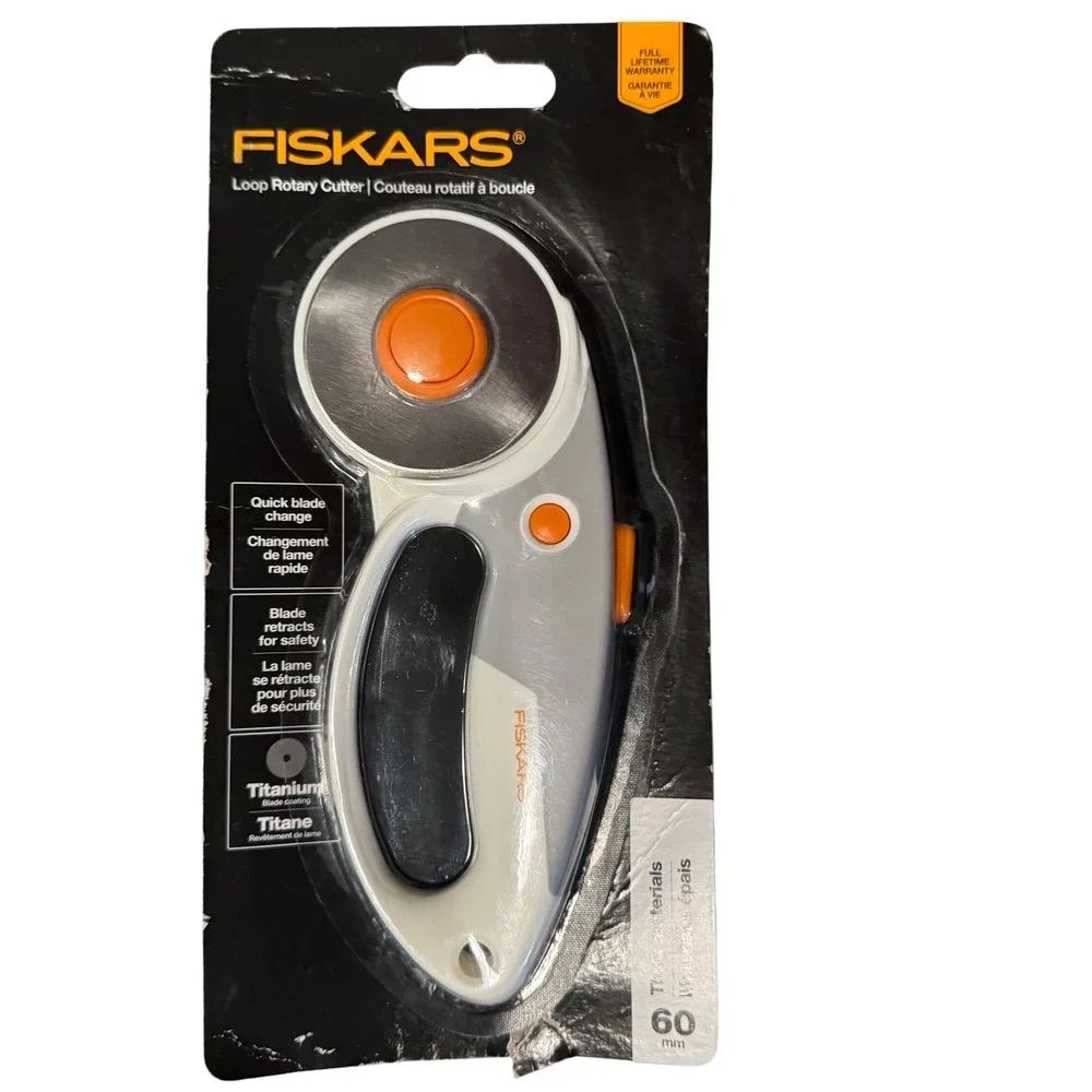 Fiskars 60mm Loop Rotary Cutter Titanium Blade Quick Change Safety Retract